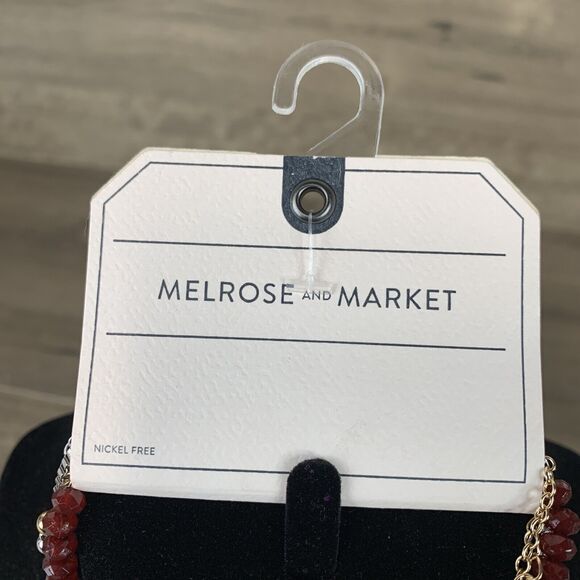 Melrose and Market Multi-Layer Long Necklace Set Miraculous Heart Pendant Charm - Picture 9 of 12